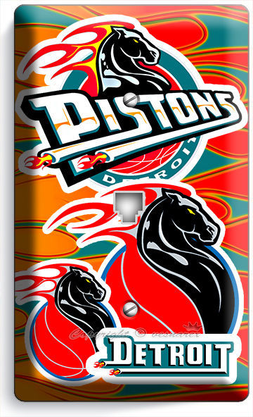 DETROIT PISTONS BASKETBALL TEAM PHONE TELEPHONE WALL PLATE COVER MAN CAVE ROOM