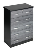 Better Home Products Cindy 5 Drawer Chest Wooden Dresser with Lock - Ebony - $240.91