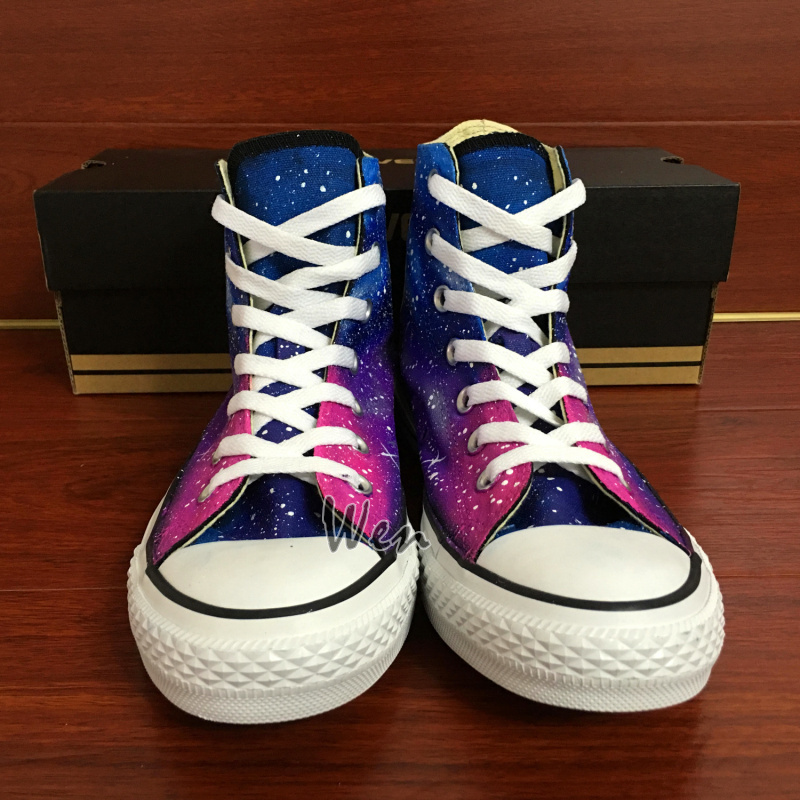 High Top Galaxy Converse All Star Hand Painted Canvas