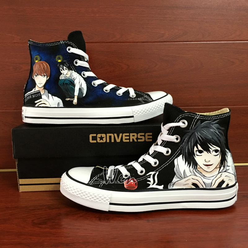 Hand Painted Anime Death Note Converse Men Women High Top Sneakers