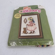 Vintage Jiffy Stitchery Sunday Walk Crewel Kit Little Girl Dog Gail Nels... - $11.29