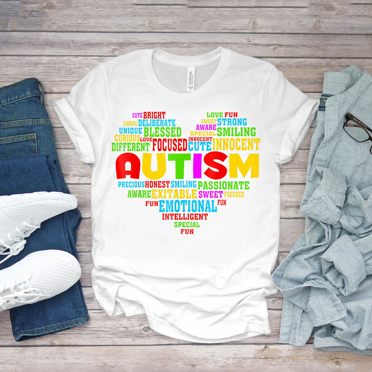 Autism Awareness Autism Heart For Adults Kids T-Shirt Birthday Funny ...