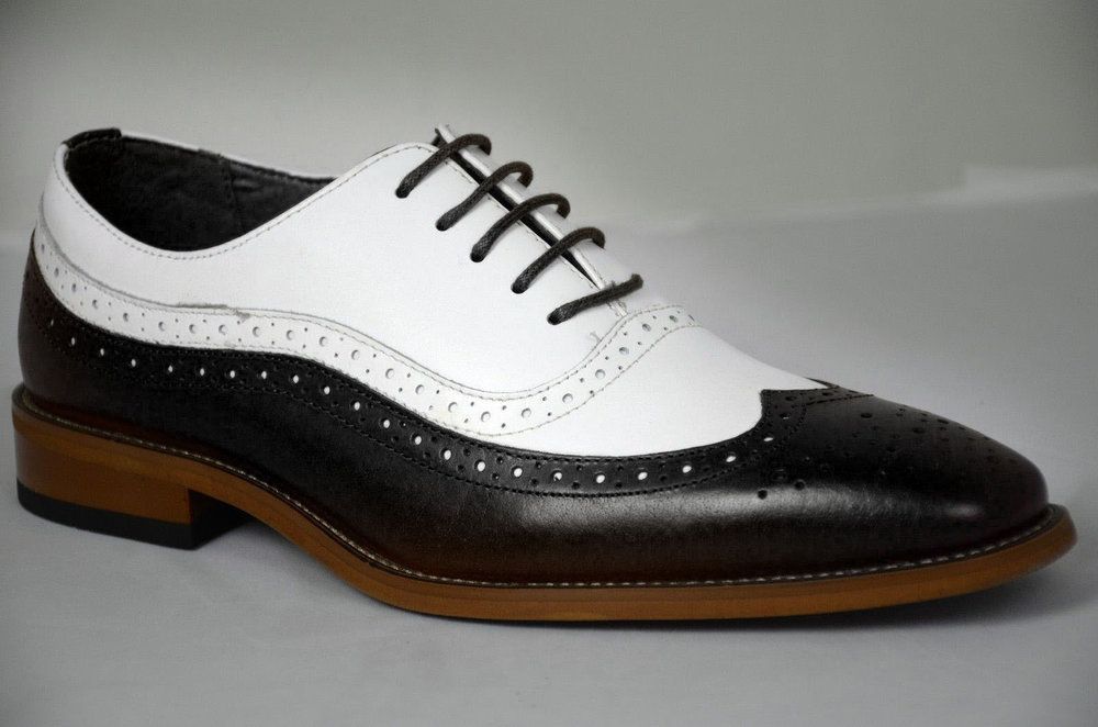 Handcrafted Oxford Genuine Leather Two Tone Brogue Toe Classical Men ...
