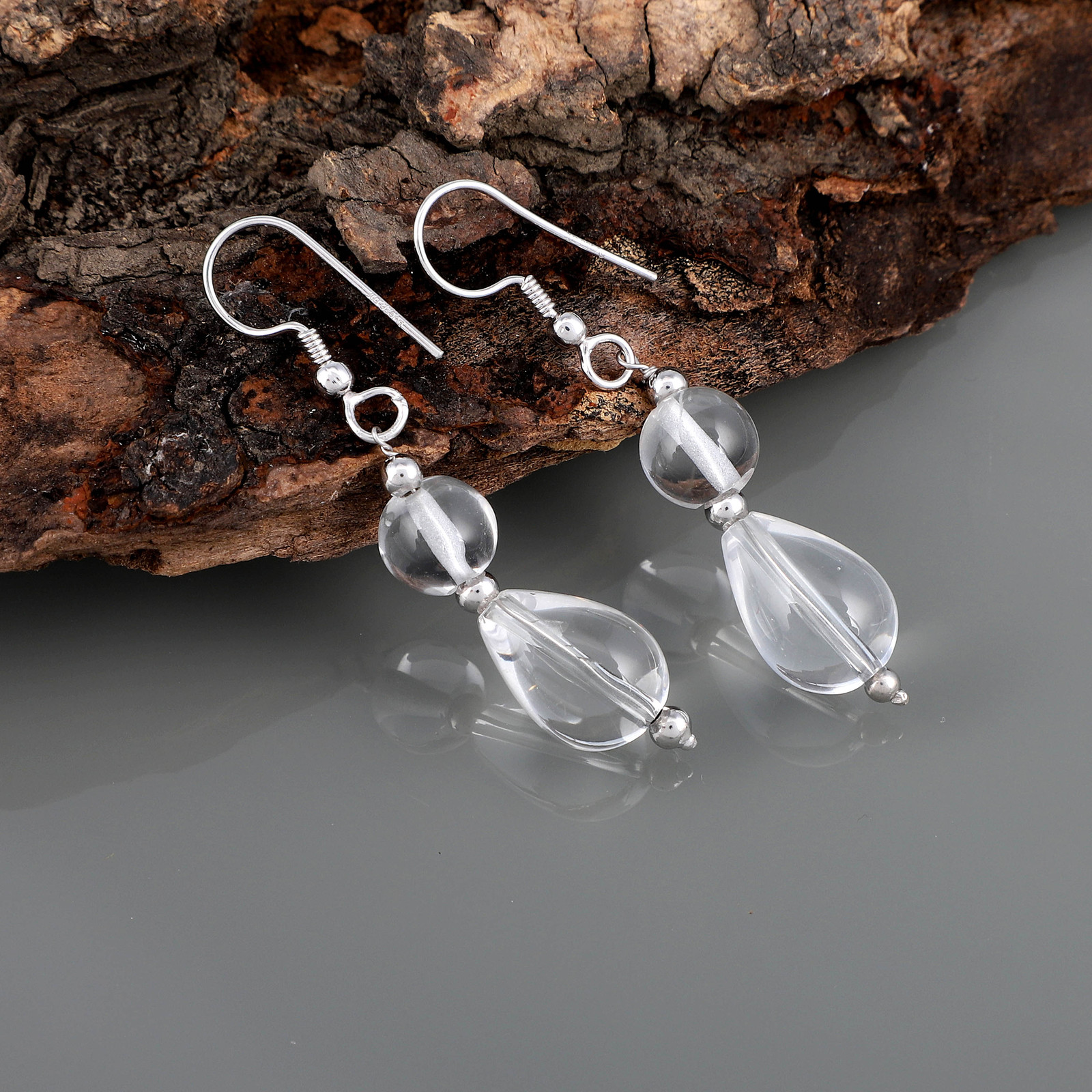 Faceted Teardrops Crystal Glass Rhinestone Dangle Earrings Earwires Ear Lin
