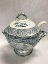 Vintage Spode Copeland  Covered Tureen ladle circa 1880 7.5 inch tall Blue - $105.24