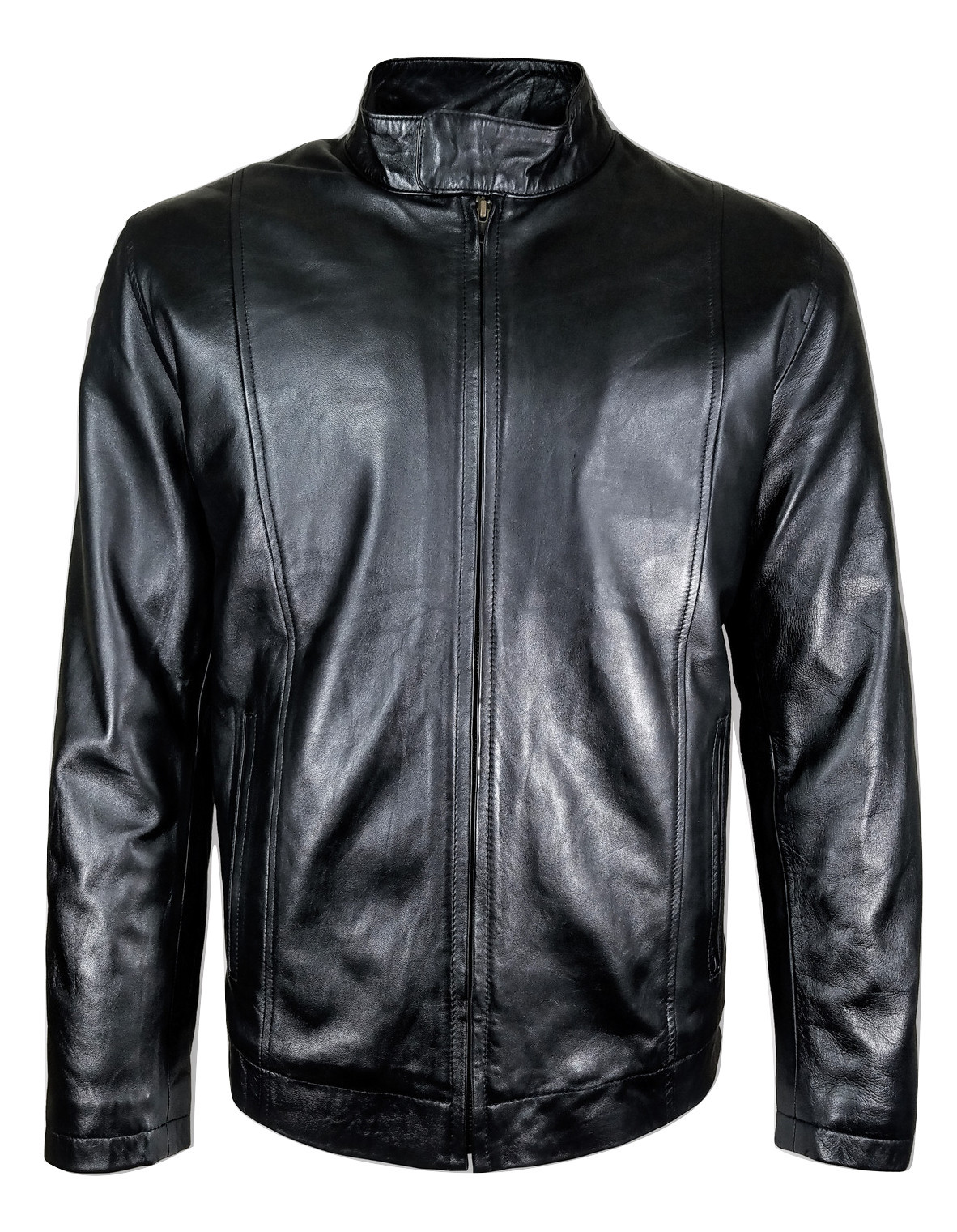 STRAIGHT CUT PURE ITALIAN LEATHER JACKET FOR MEN - Outerwear