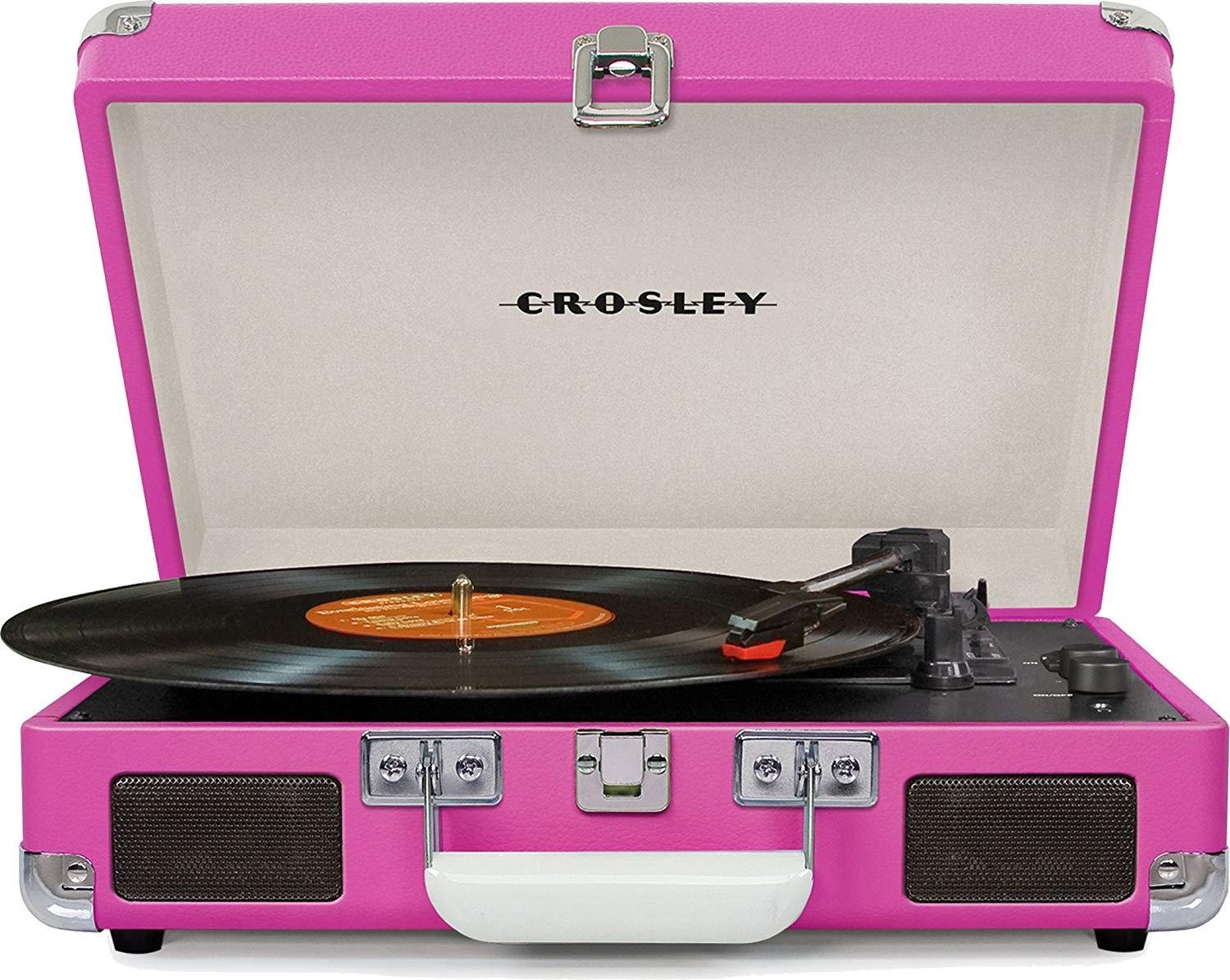 PORTABLE STEREO RECORD PLAYER HOT PINK TURNTABLE ELVIS PRESLEY 3 SPEED ...