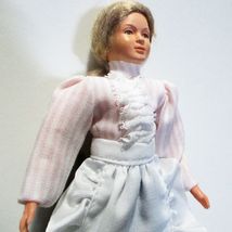 Dressed Victorian Lady Doll 11 1353 Pink Stripe Caco Flexible Dollhouse ... - $39.14