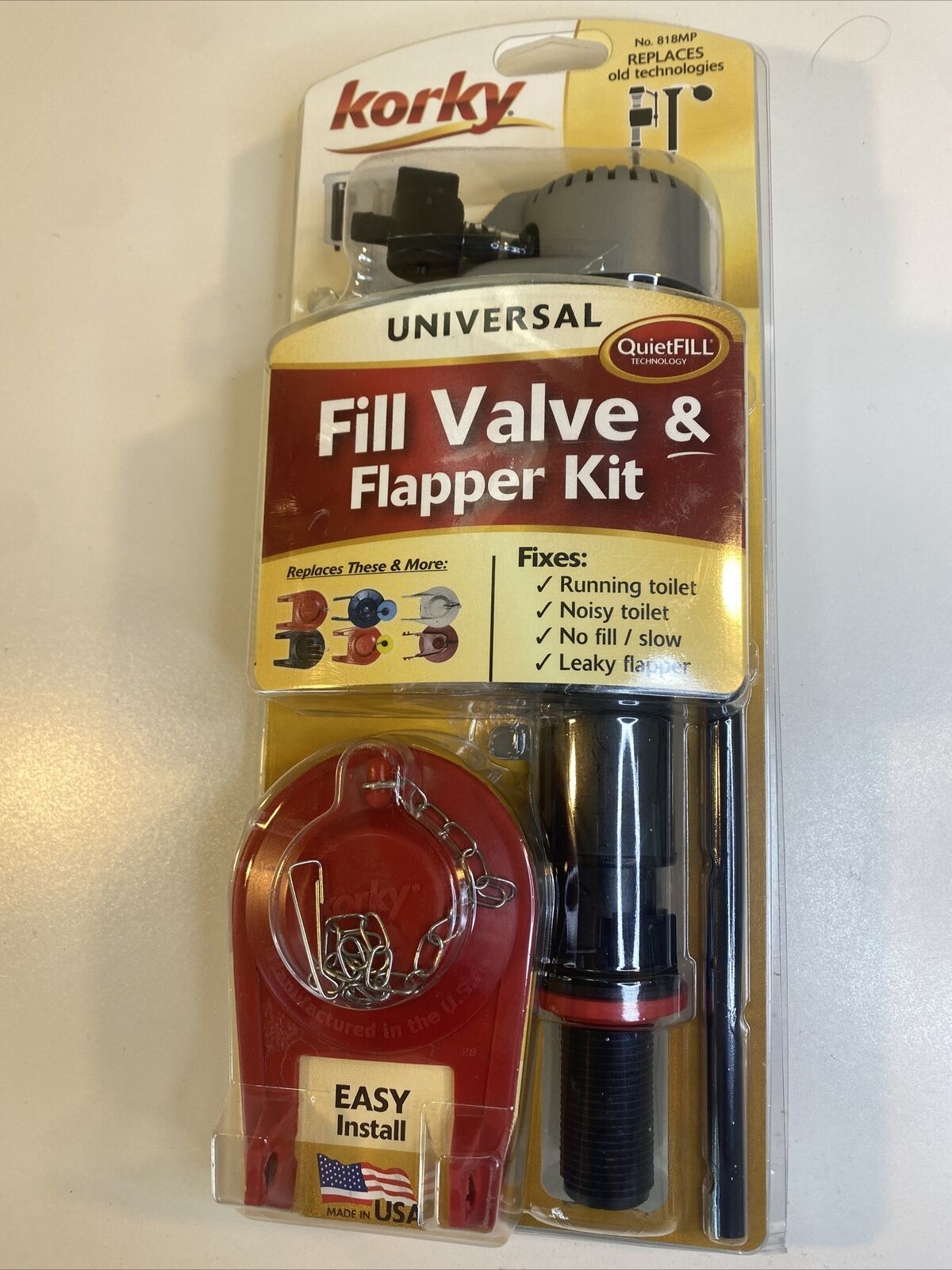 Korky 818MP Platinum Red Universal Fill Valve and Flapper Kit 2 Dia. in