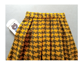 Women Black Houndstooth Skirt Winter Houndstooth Pleated Wool Party Skirt Plus image 10