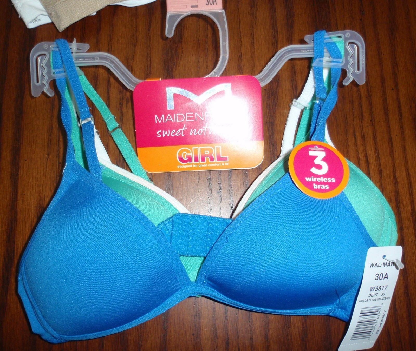 Girls 3 Pack Bras Maidenform Sweet Nothings Wireless Multiple Size and Color NEW
