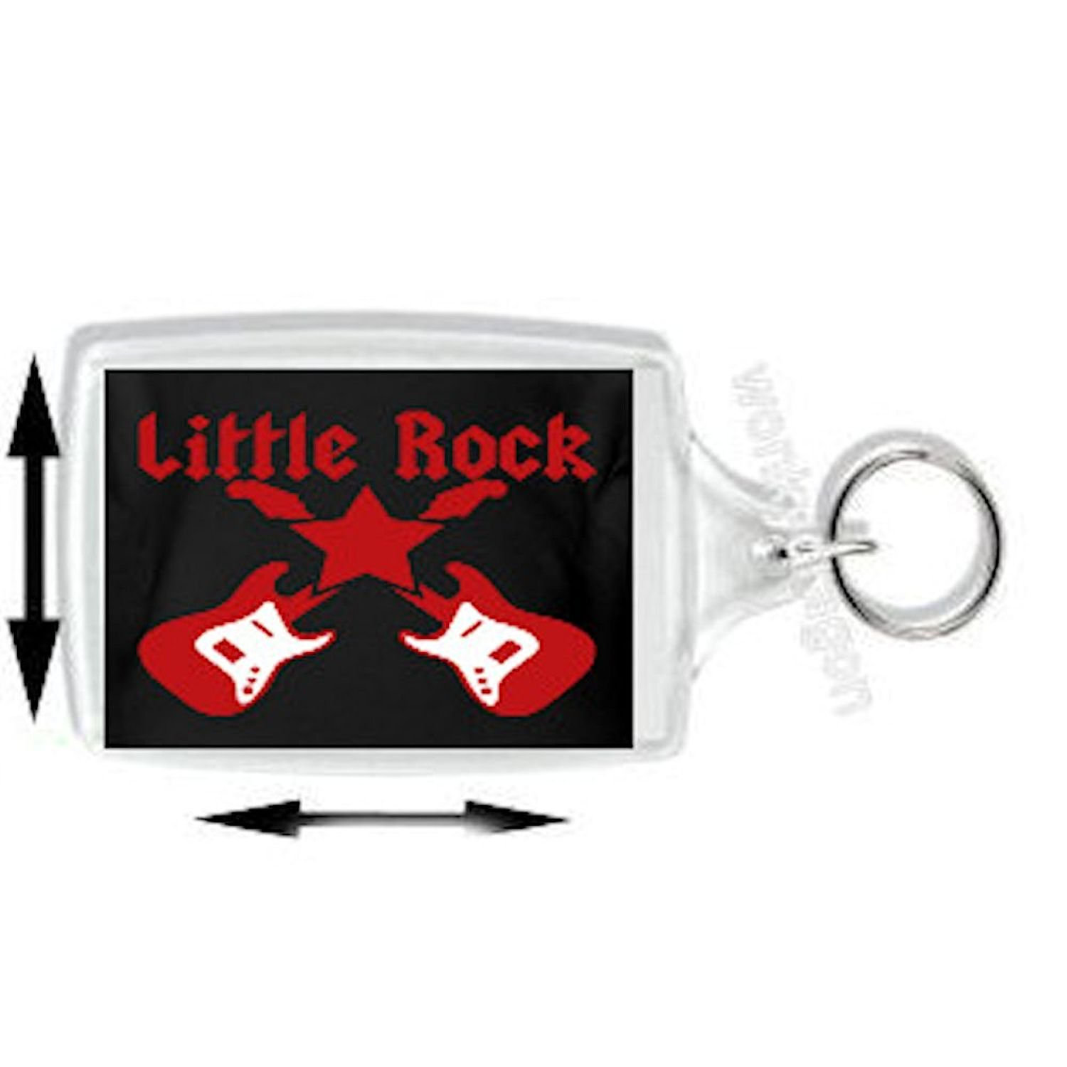 keyring double sided ,little rock crossed guitars new keychain key ring