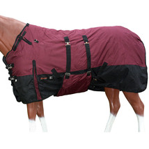 Hilason 600D Winter Waterproof Poly Horse Blanket Belly Wrap Wine Black - $74.20