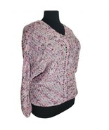Style &amp; Co Womens Purple Whimsy Pom V Neck Dolman Sleeve Pullover Sweate... - $22.67