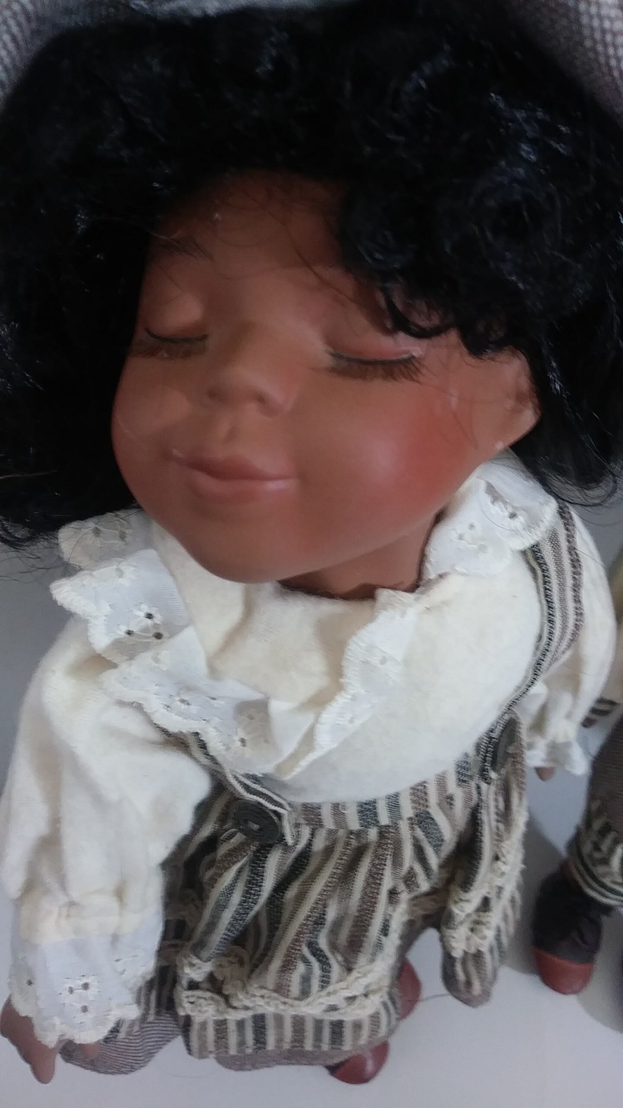 Vintage Pair of African American Porcelain Dolls Boy Girl Sunday Best
