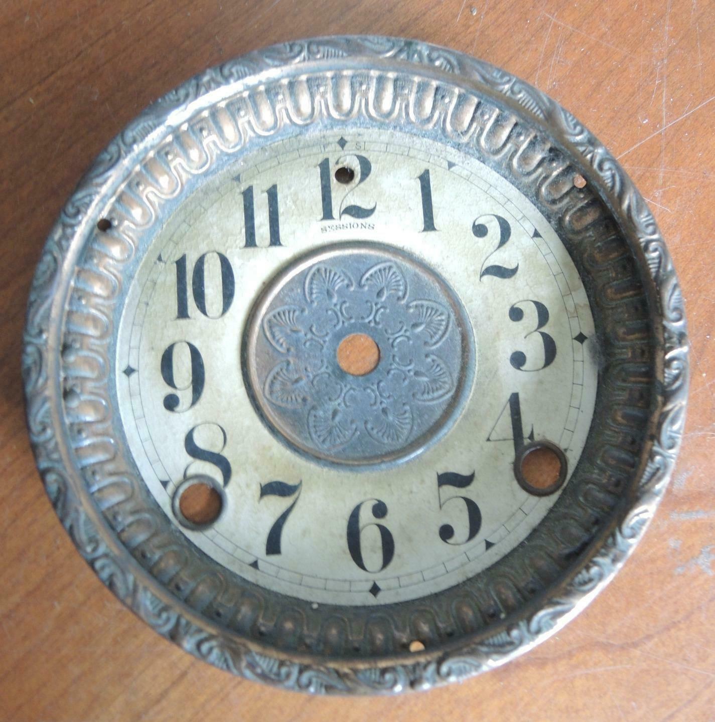 Antique Sessions Paper Clock Face Dial With Bezel For Parts or ...