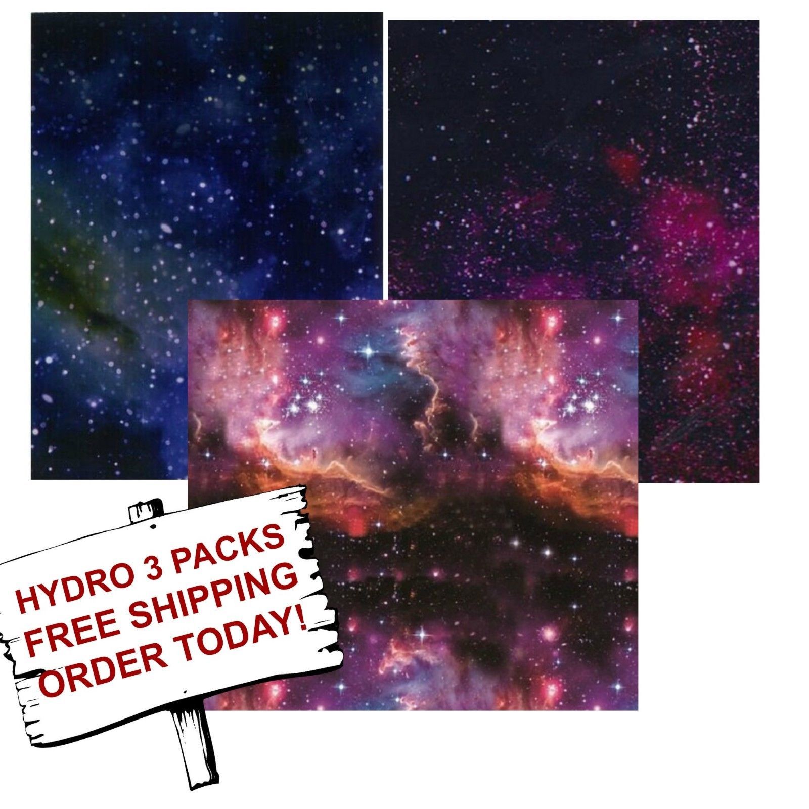 HYDROGRAPHIC FILM WATER TRANSFER PRINTING FILM HYDRO DIP GALAXY PACK 3