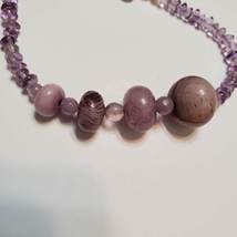 Vintage Purple Glass Bead Necklace, Retro Art Glass Jewelry, Purple Beads image 4