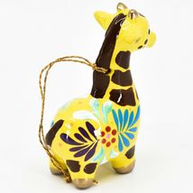 Handcrafted Painted Ceramic Yellow Brown Giraffe Confetti Ornament Made in Peru image 4