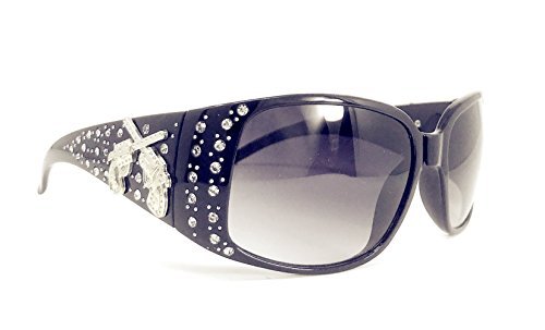 Texas West Women's Sunglasses With Bling Rhinestone UV 400 PC Lens in Multi Conc