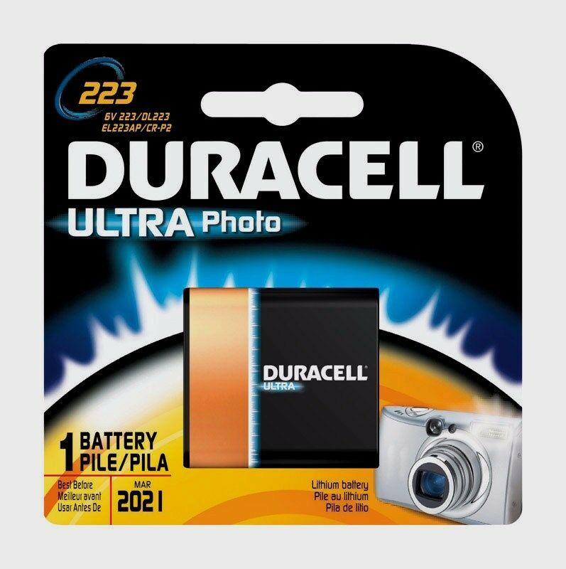 Duracell Ultra Lithium Camera Electronic Battery 223 6 volts DL223ABPK New