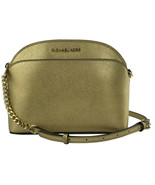 Michael Kors Emmy Shoulder Cross Body Bag Gold Saffiano Leather Small RR... - $227.00