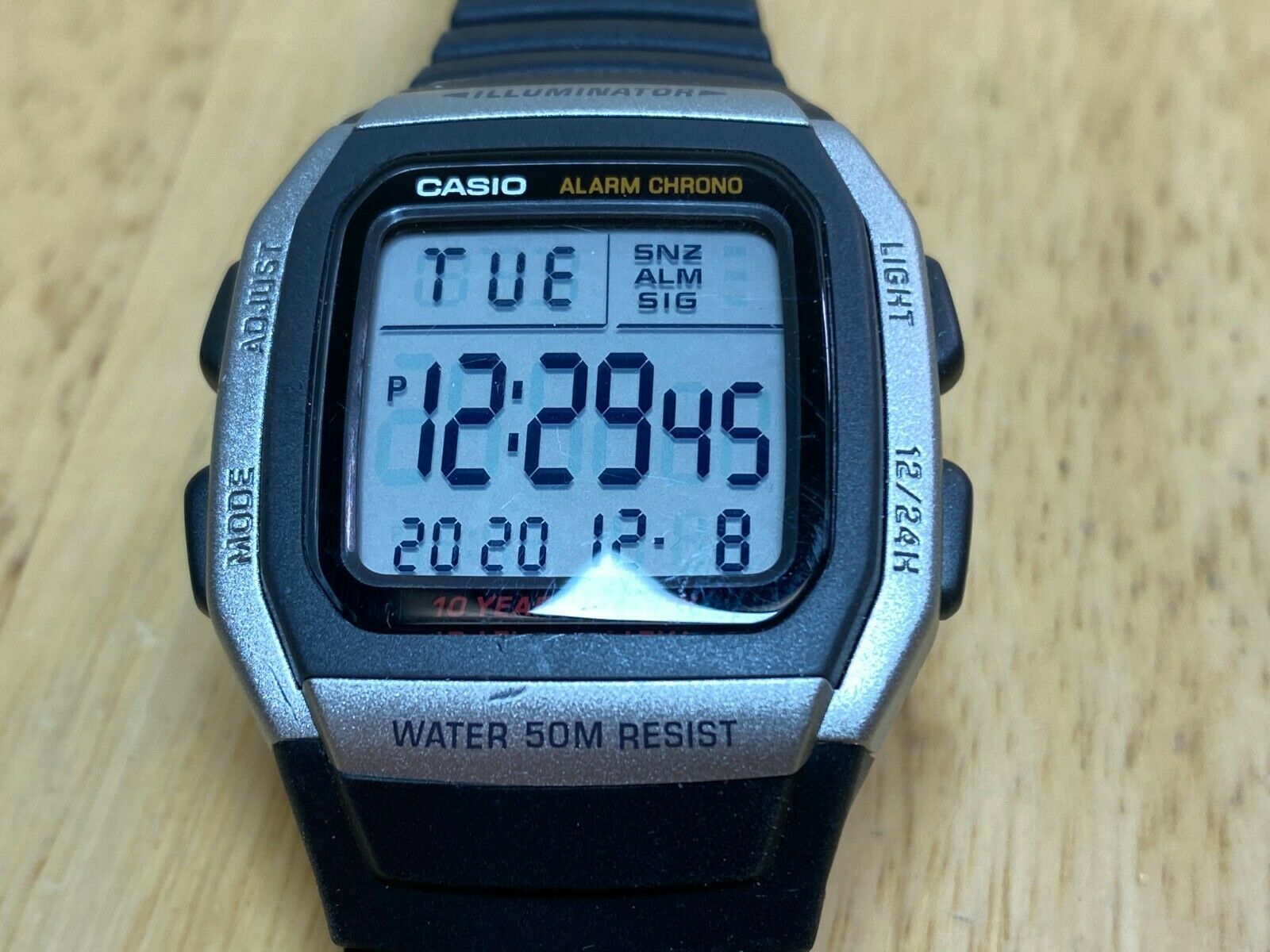 Casio W96H Mens 50m Silver Digital Alarm Chrono Quartz Watch HoursNew