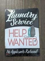 14"  HELP WANTED Laundry Service 3D cutout retro USA STEEL plate display ad Sign - $69.30