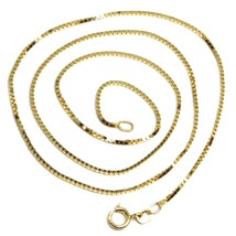 SOLID 18K YELLOW GOLD CHAIN 1.1 MM VENETIAN SQUARE BOX 19.7", 50 cm, ITALY MADE image 1