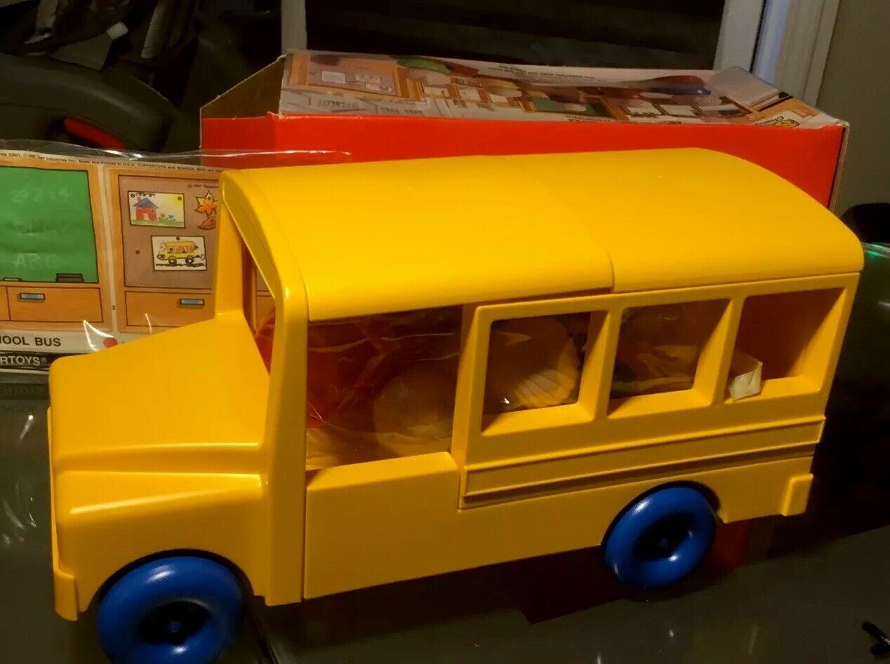 TUPPERWARE TUPPERTOYS NEW VINTAGE SCHOOL BUS TOY *NOS* - Tuppertoys