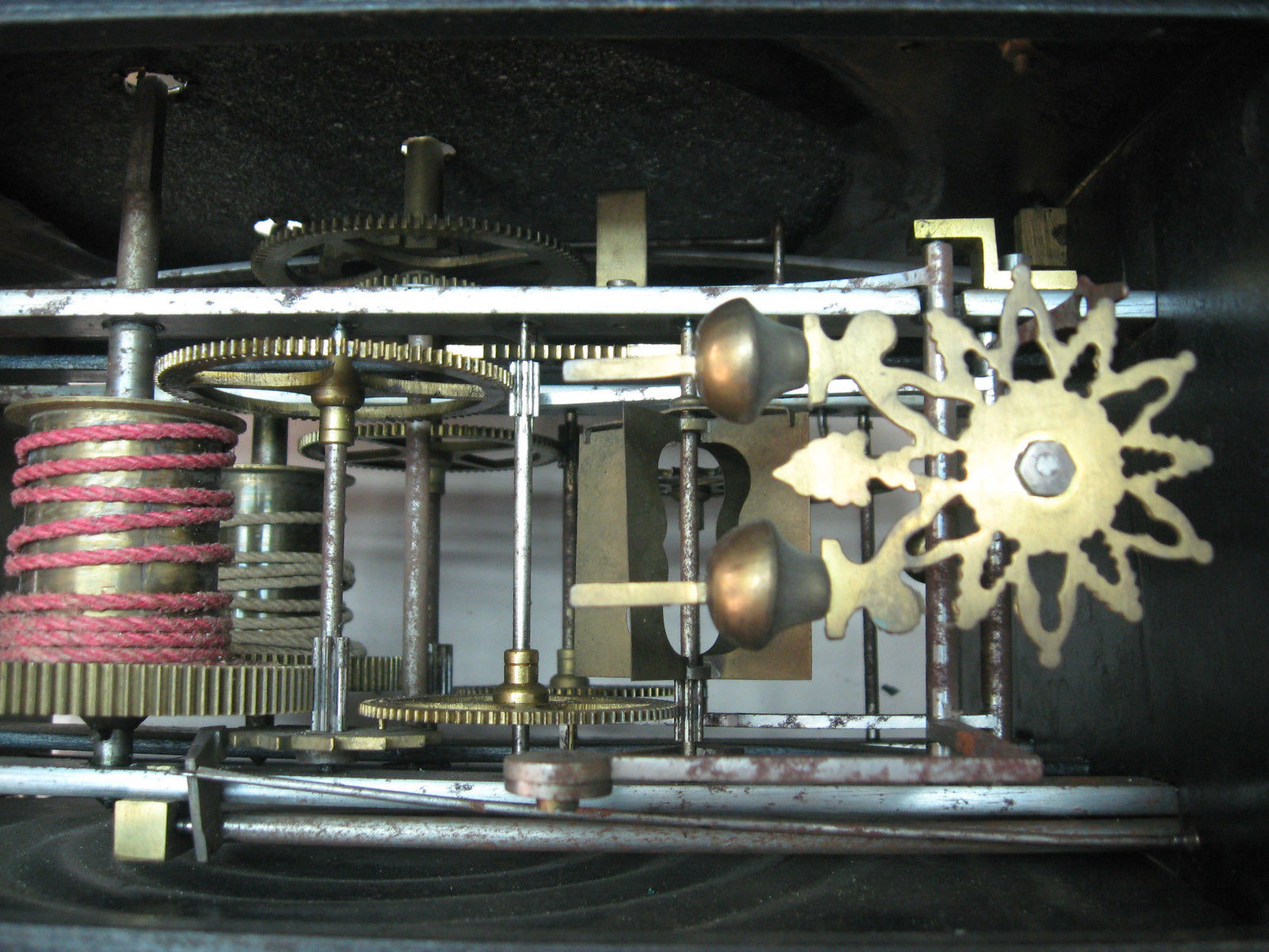 VTG ANTIQUE FRENCH PENDULUM COMTOISE OR MORBIER MECHANICAL CLOCK PARTS