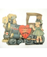 Vintage Valentine Train Locomotive &quot;I&#39;m Loco Over You&quot; - $13.16