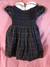 Ralph Lauren Baby Toddler Girls Plaid Dress Sz 24 Months Missing 1 Button - $43.55