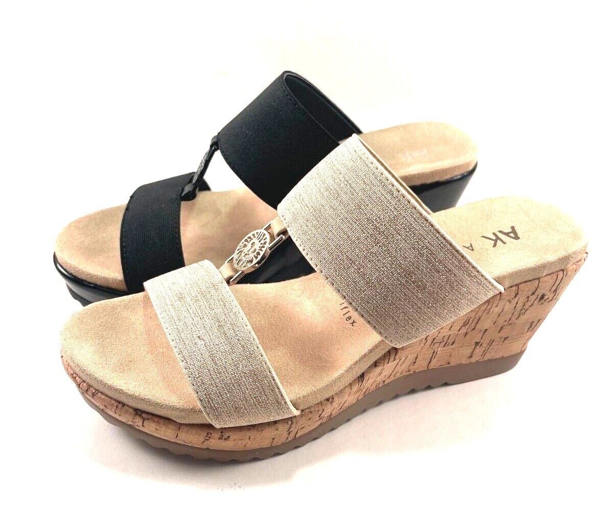 Anne Klein Reese Slip On Mid Wedge Sandal Choose Szcolor Sandals