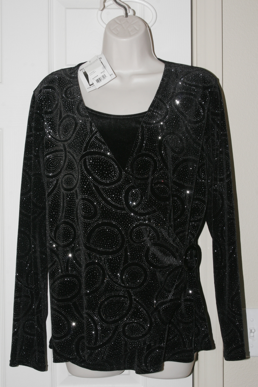 ladies black evening top