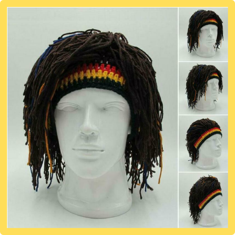 Rasta Wig Beanie Hat Cap Winter Warm Jamaican Rasta Reggae Dreadlocks Bob Marley