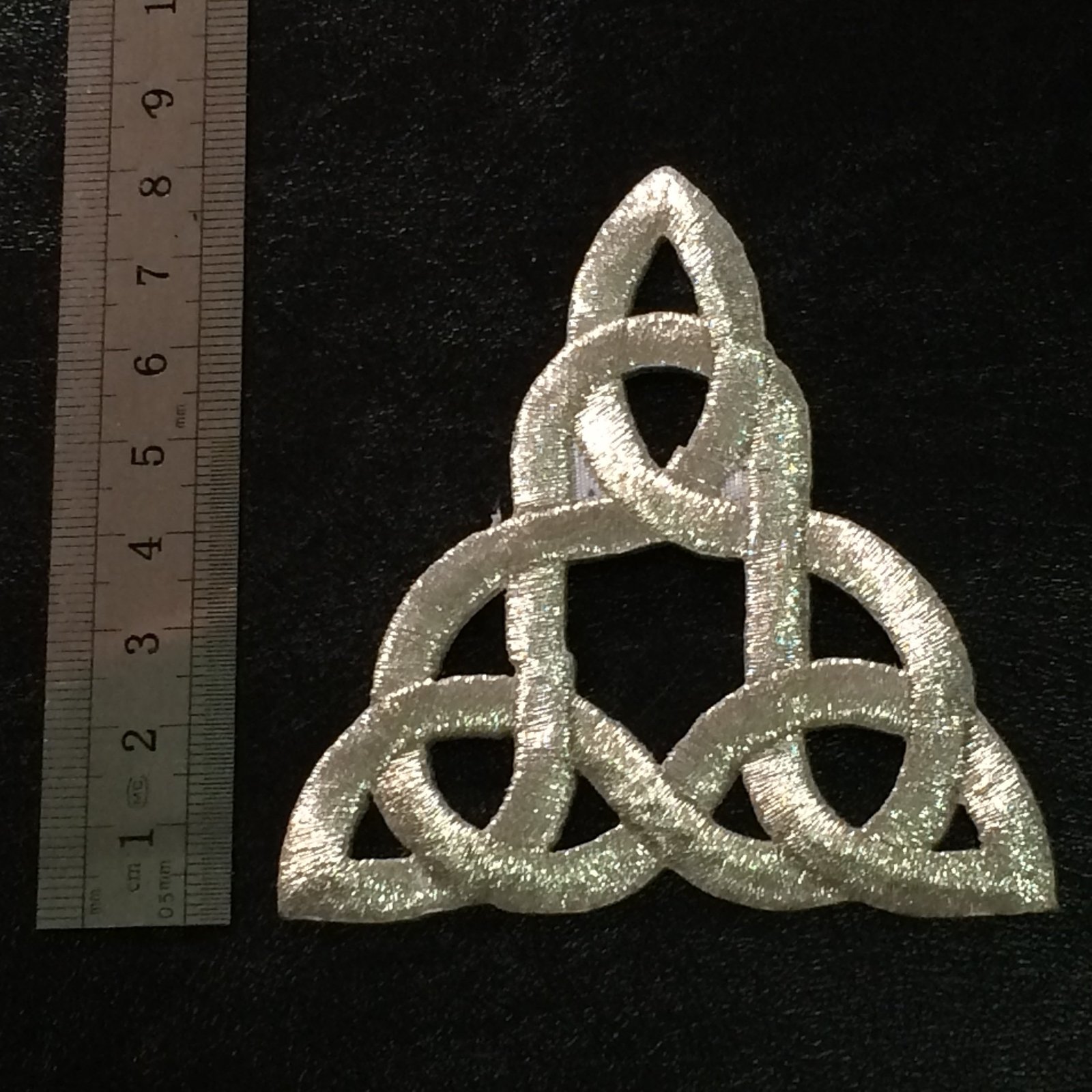 Trinity Celtic Knot Embroidered Patch Stencil Appliques Triquetra Iron On Pat...