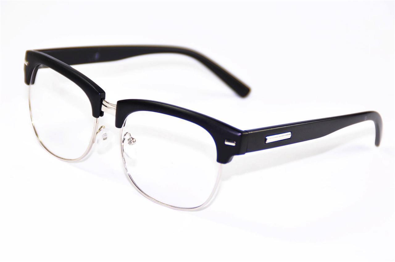 Vintage Classic Inspired Mens Glasses Frames Half Rimless Frame Retro