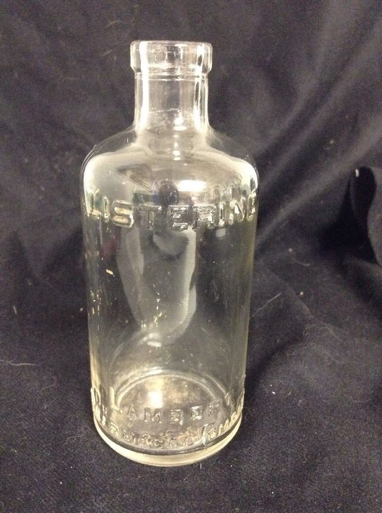 Antique Vintage Glass Listerine Bottle Lambert Pharmacal Company