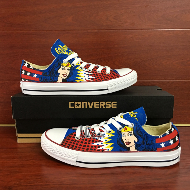 Converse Wonder Woman Low Top Hand Painted and 10 similar items