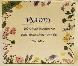 Vsadey Essential Oils Set 100% Pure Aromatherapy 20 Bottles/5ml Each New - $54.30