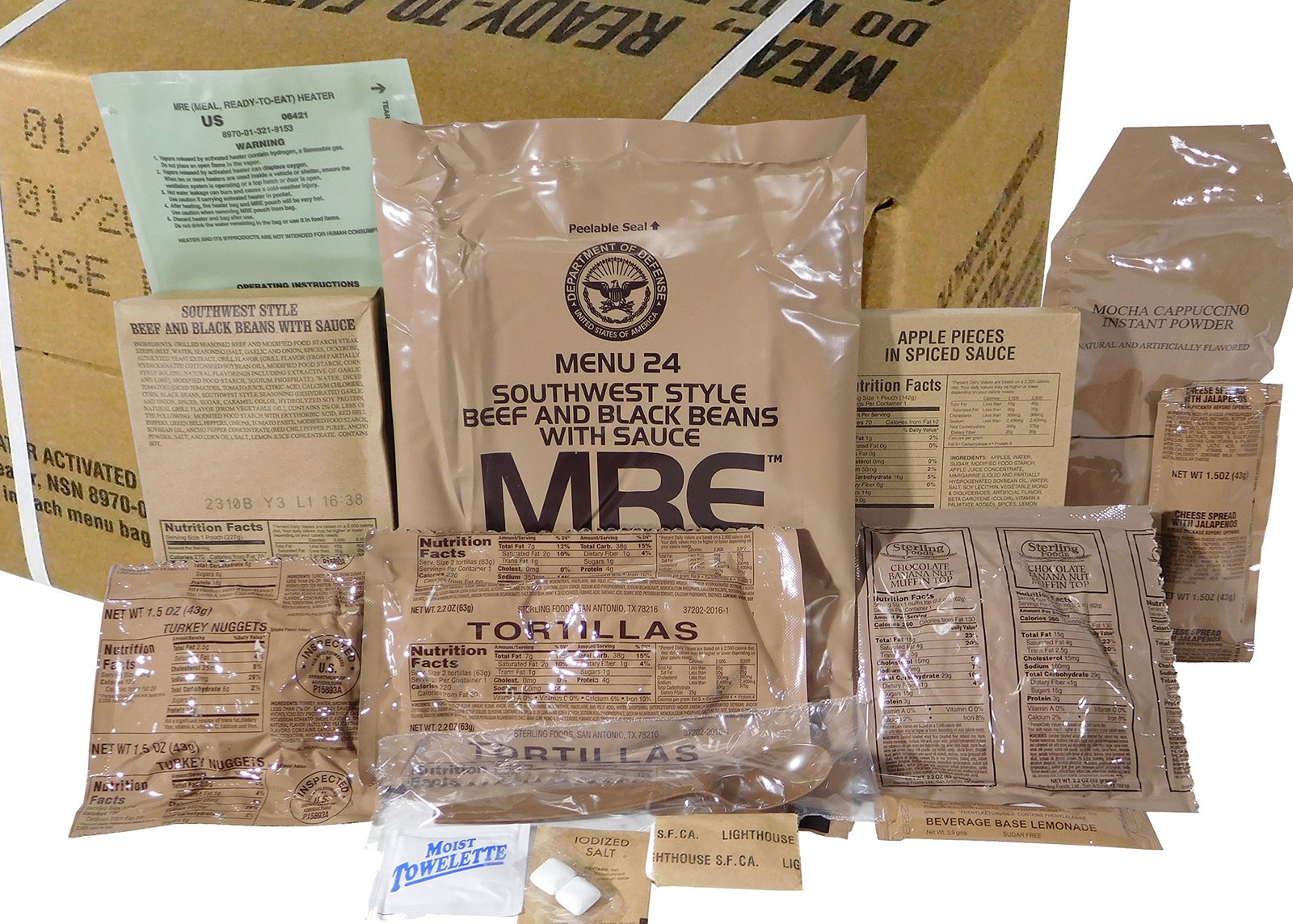 MREs Meals Ready To Eat Box B Genuine U S Military Surplus Menus Safety Security