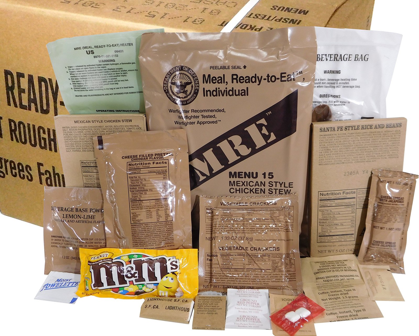 Mres Meals Ready To Eat Box B Genuine U S Military Surplus Menus Safety Security