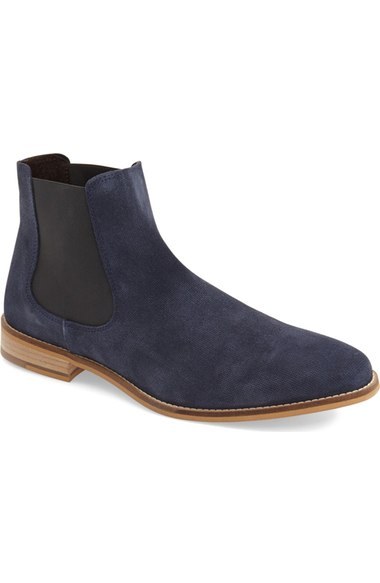 Men navy blue suede chelsea boot, Mens suede ankle boot, Mens ankle ...