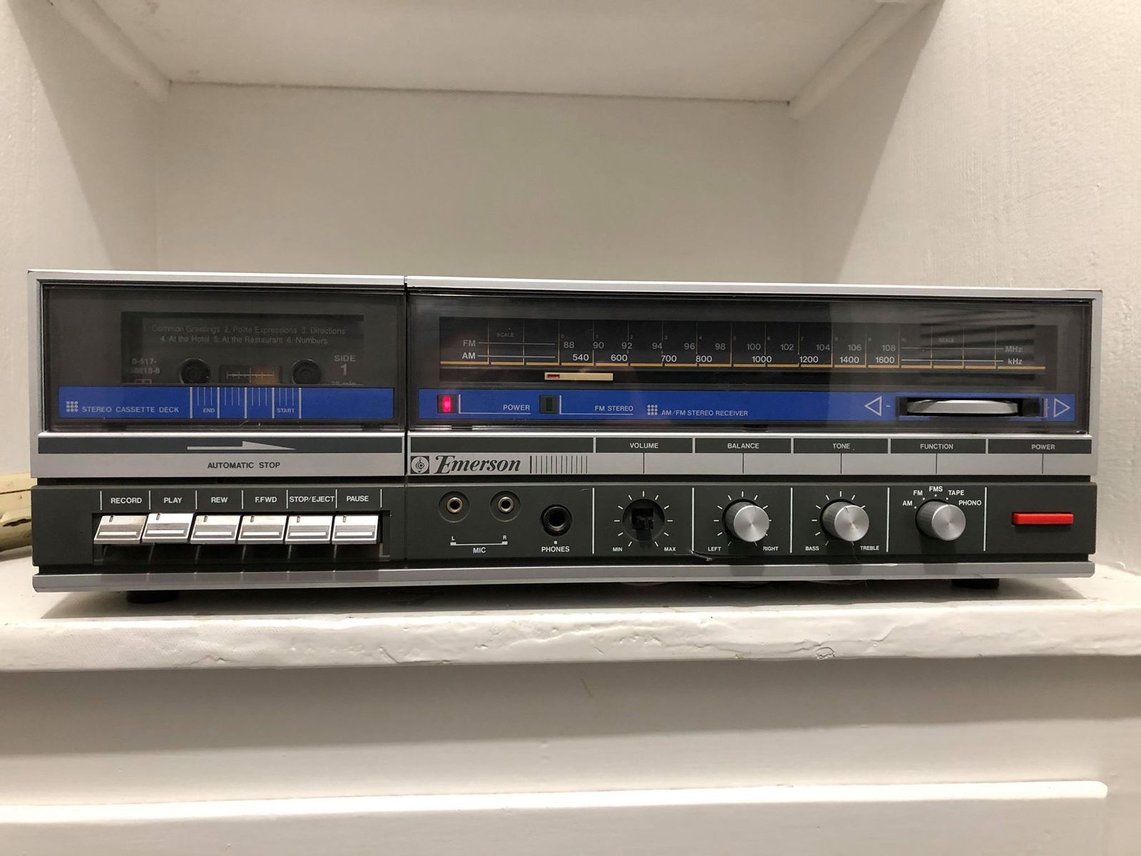 Emerson M2200 Record Turntable Cassette Deck Combo Player Cassettes