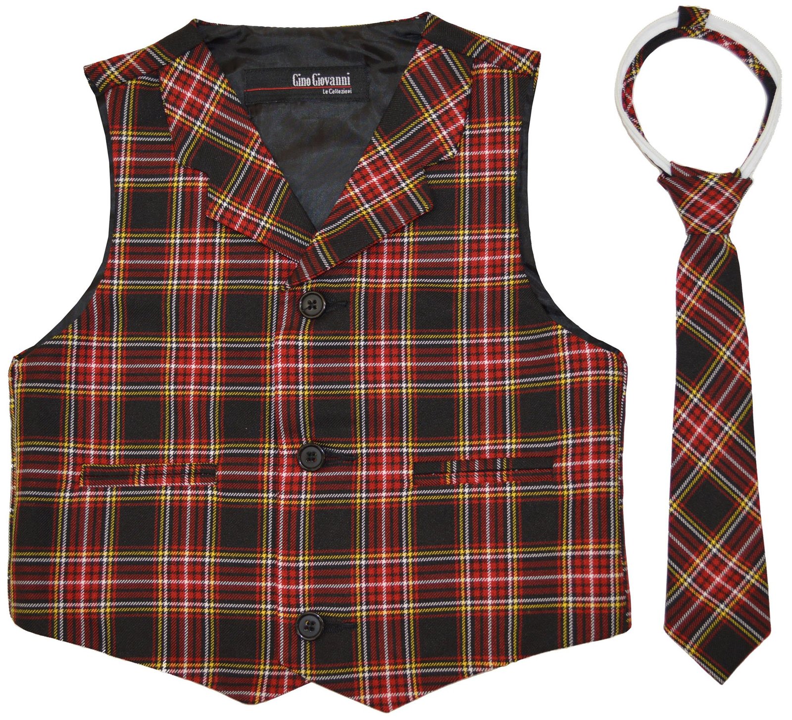 Toddlers Kids Boys' Plaid Vest and Tie set (4T) Boys' Clothing (Sizes