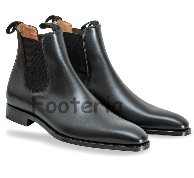 Handmade black chelsea boots, leather boot for men, men ...