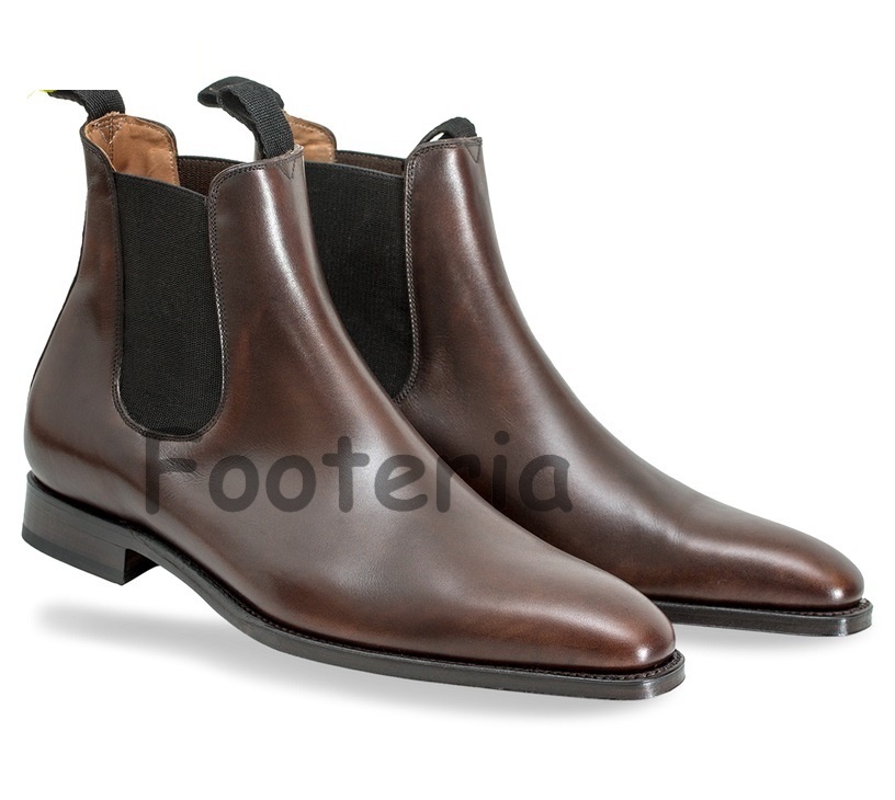 Handmade brown chelsea boots, leather boot for men, men dress boots ...