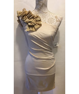 NWT Hailey Logan Adrianna Papell One Shoulder Formal Sequin Cream Dress ... - $29.99