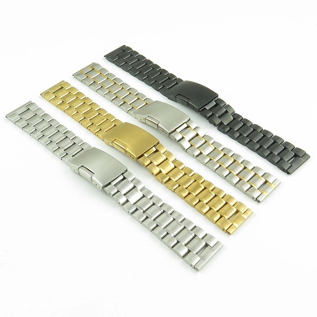 StrapsCo Solid Stainless Steel Watch Band for Seiko in size 18mm - Watches